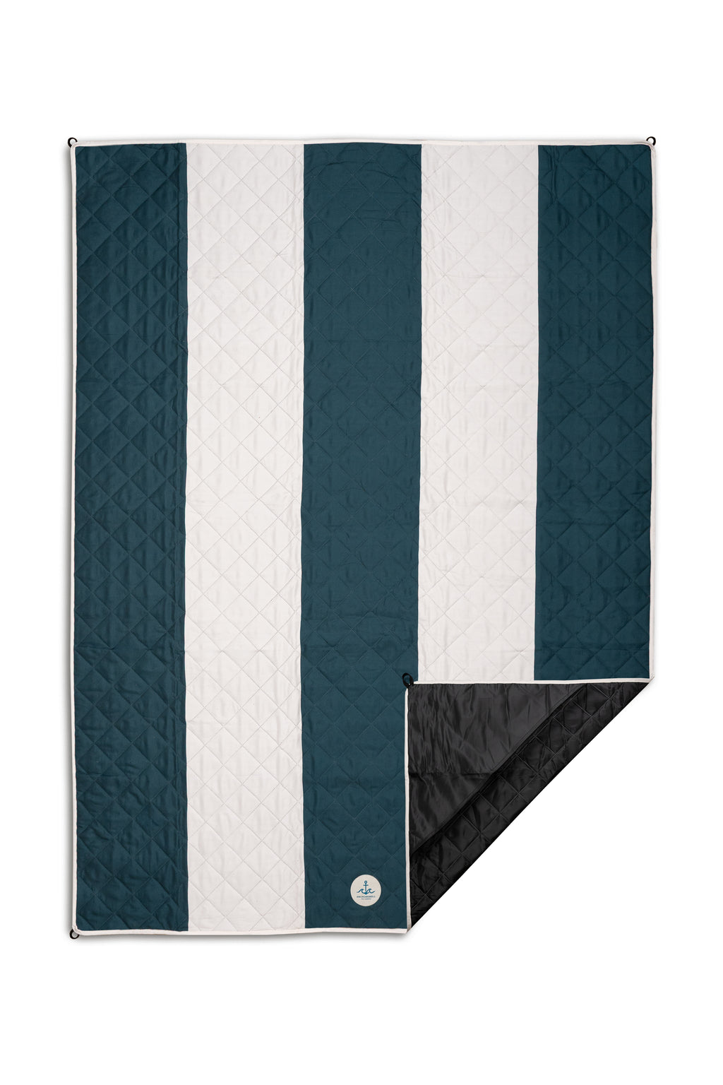 ANCHORSWELL windfeste & wasserabweisende Picknickdecke, 150 x 200cm, Schiefergrau & Beige