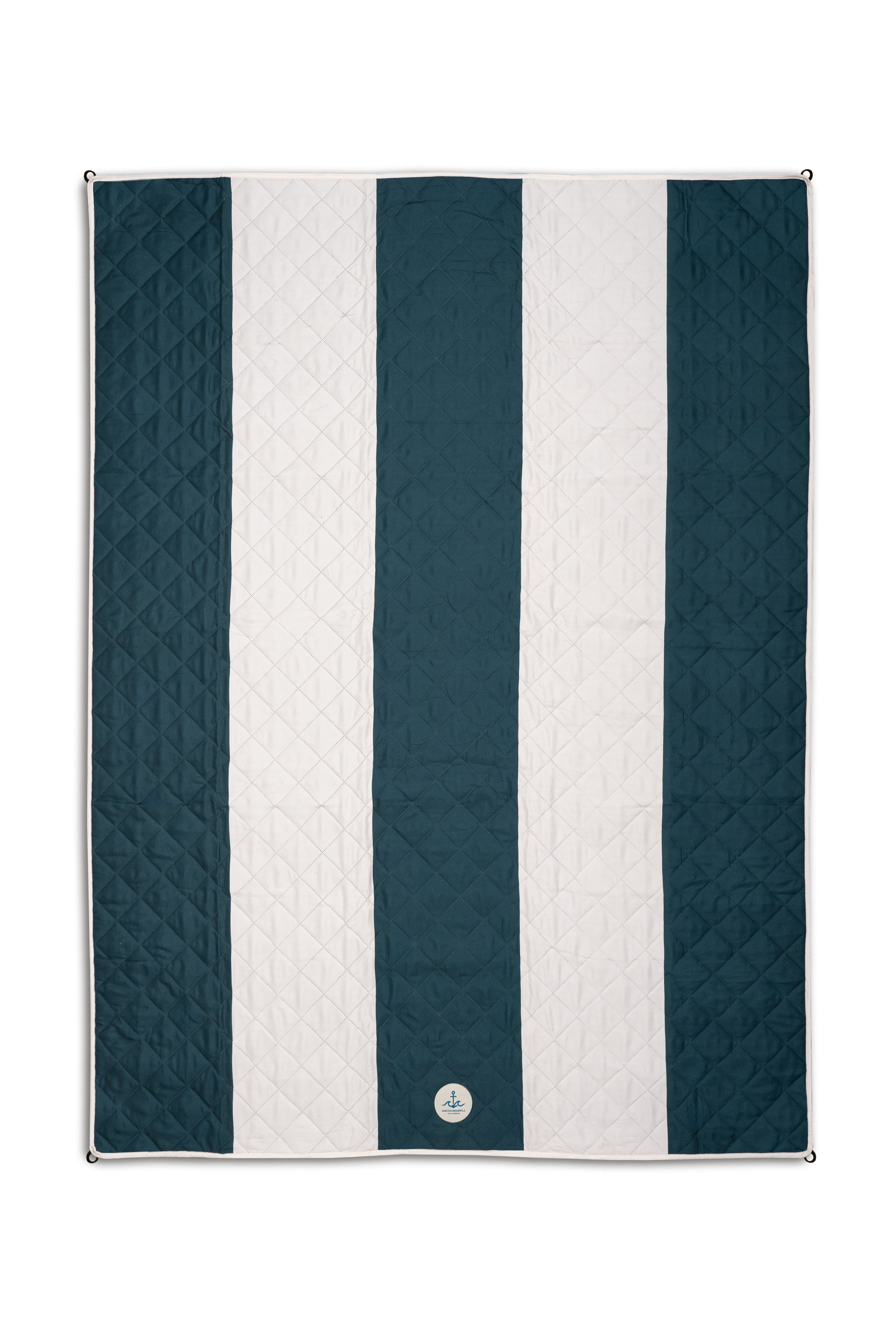 ANCHORSWELL windfeste & wasserabweisende Picknickdecke, 150 x 200cm, Schiefergrau & Beige